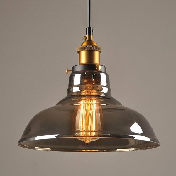 Suspension luminaire verre fumé ASWAD