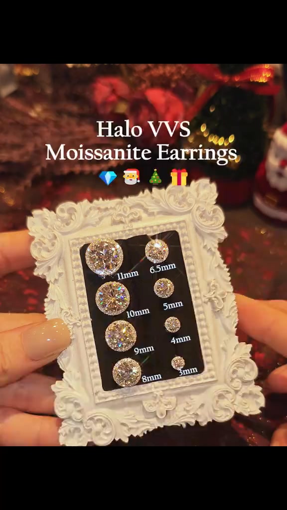 Moissan ICEBURST Halo Spark Stud Earrings