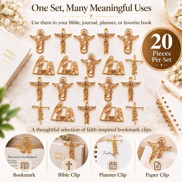 Faith-Inspired Gold Paper Clips