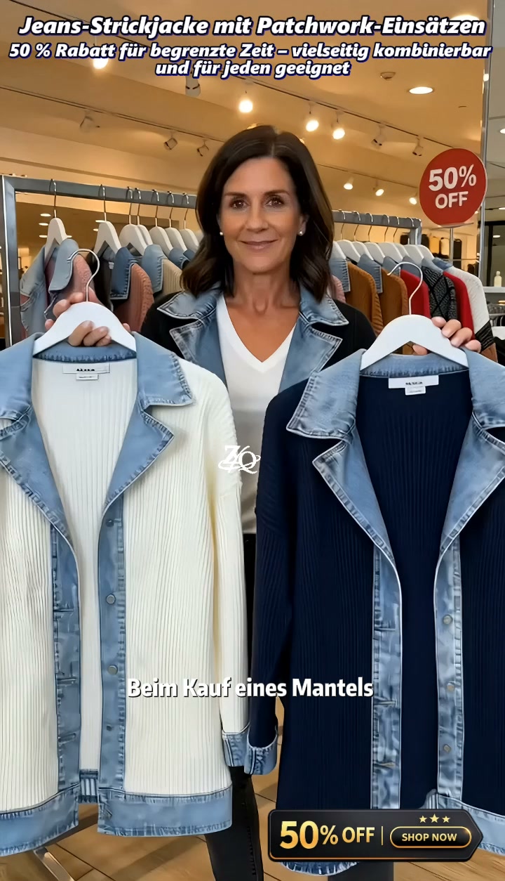 Heißer Verkauf 50% RabattLässiger Chic für jeden Tag – Gerippte Strickjacke mit Deni