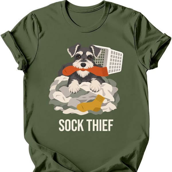 Miniature Schnauzer - Sock Thief T-Shirt