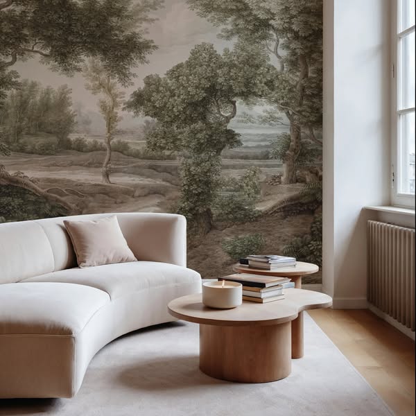 Riverbank Oak Landscape, Olive
