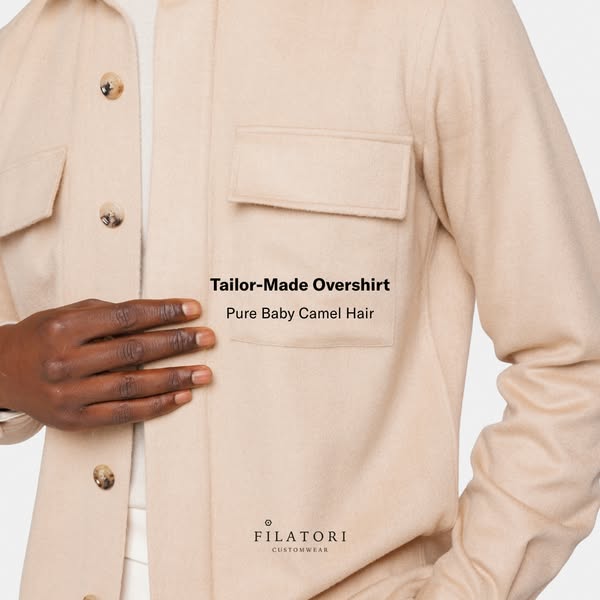 Made to measure Overshirt in Pure Camel