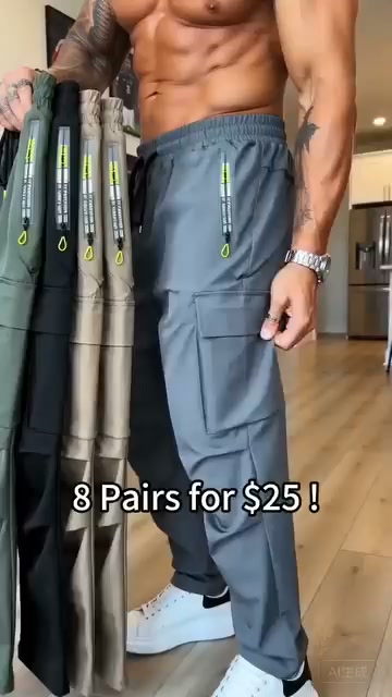 BESTSELLER | 8PCS $25 | Men’s Multi-Pocket Cargo Jogger Pants
