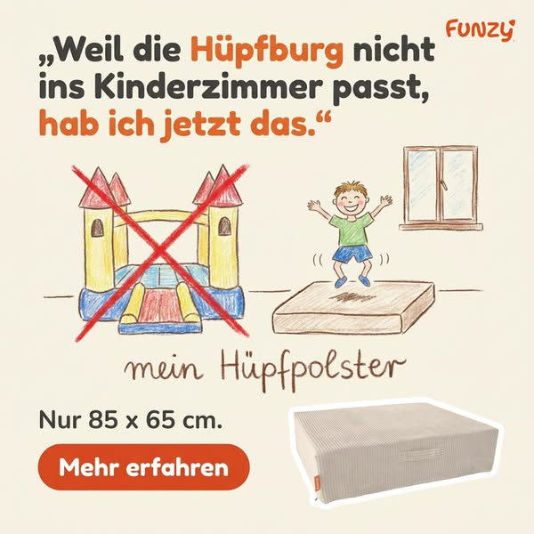 Hüpfen, wo Platz ist: im Kinderzimmer