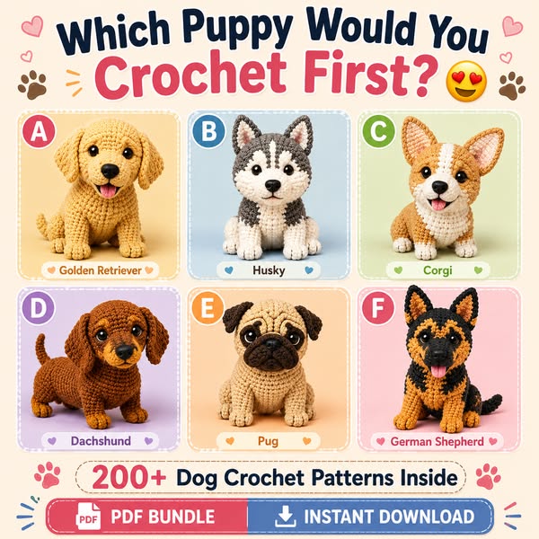 200+ Dog Crochet Patterns
