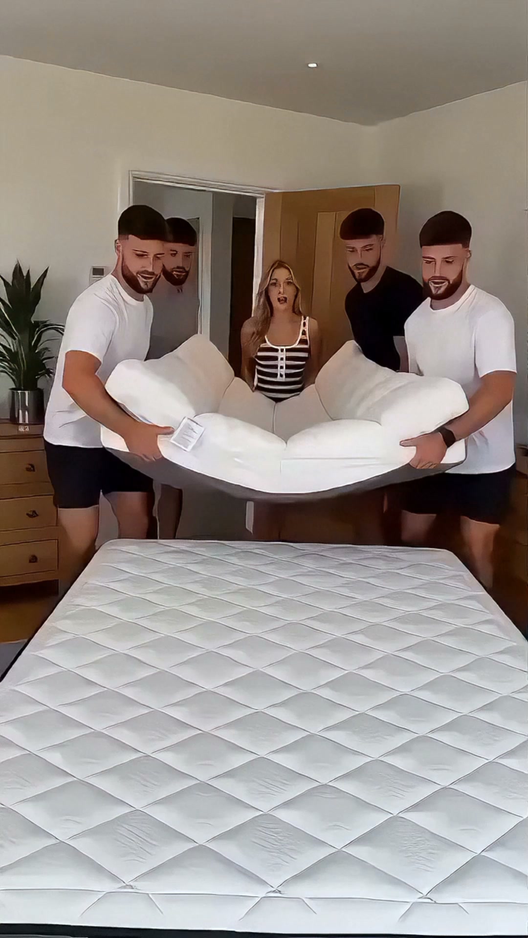 Zachte gewatteerde oprolmatras