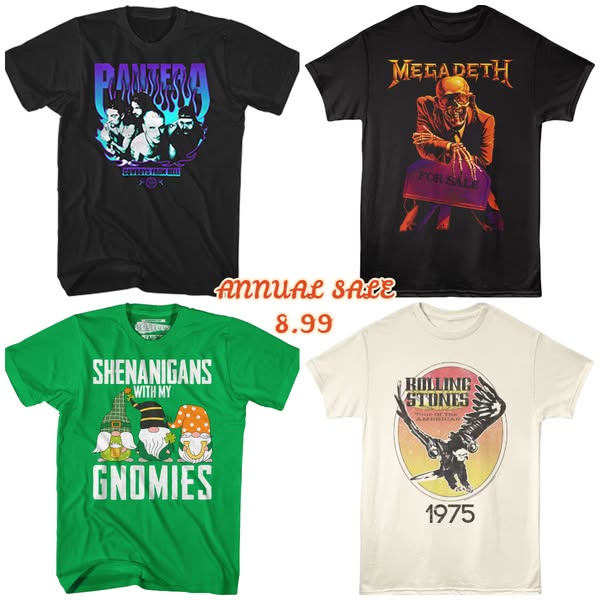 CLEARANCE SALE — ALL TEES $7.99!