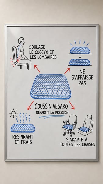 DOULEUR EN POSITION ASSISE ? ESSAYEZ LE COUSSIN EN GEL