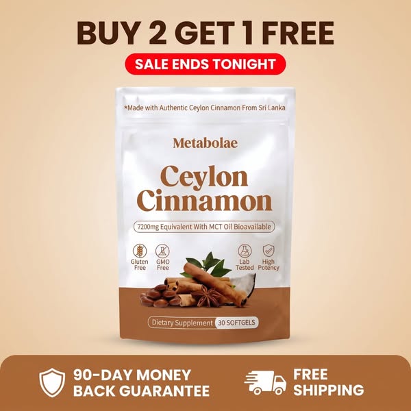 Pure Ceylon Cinnamon 7,200 mg Dose with MCT Oil Booster