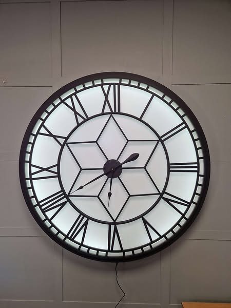 Oversized Backlit Wall Clock with 2m cable