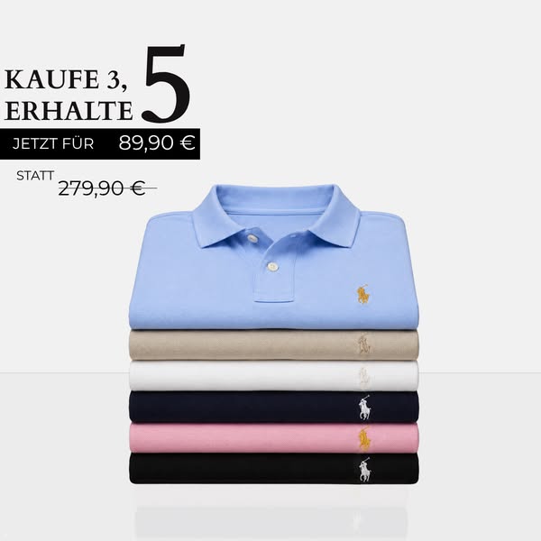 5 Polos für 89,90 €