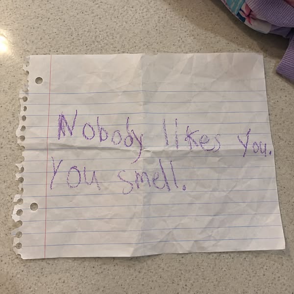 She stood by the wall at recess for 3 months before she told me