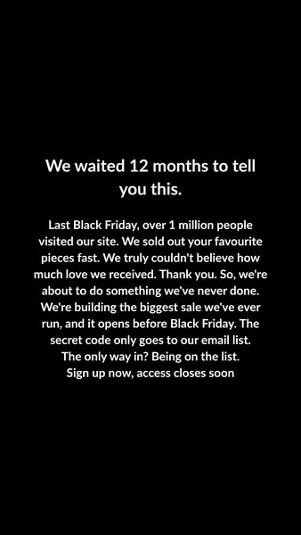 Sign up now. Access closes soon.