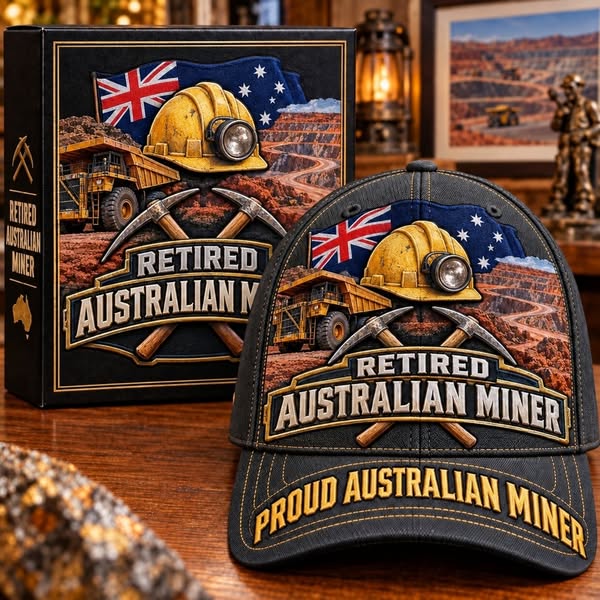 “Proud Australian Miner” Retired Miner Commemorative Cap - Black