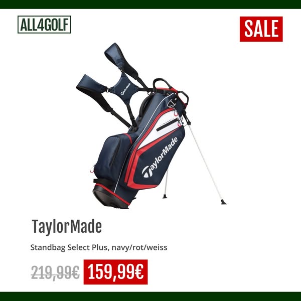 TaylorMade Standbag Select Plus, navy/rot/weiss