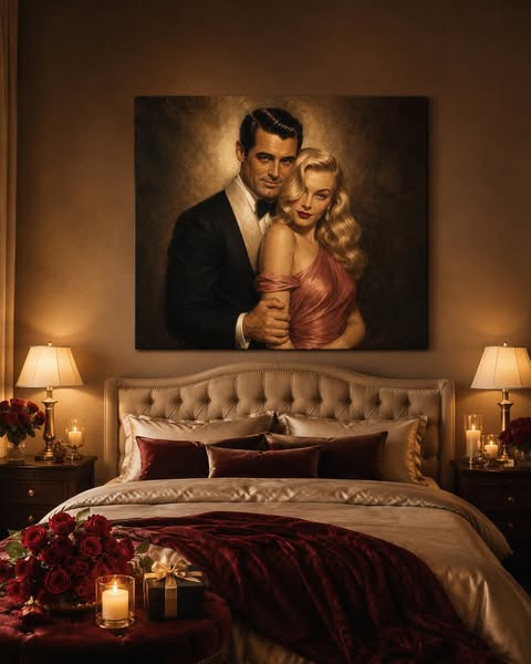Classic Glamour Couple Portrait | | Portrait Gift