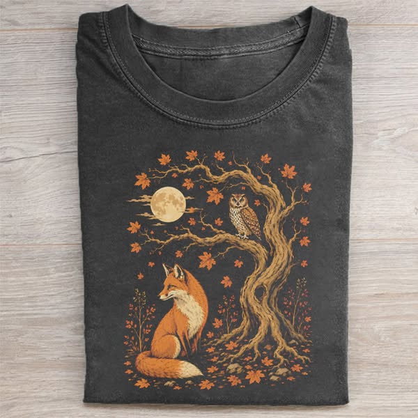 Fox and Owl Autumn T-shirt