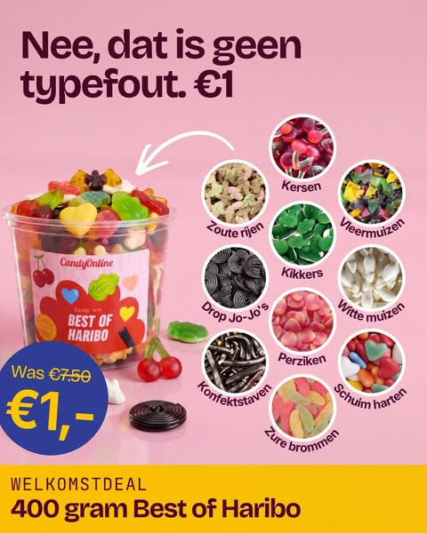 Best of Haribo €1 in plaats van €7,50