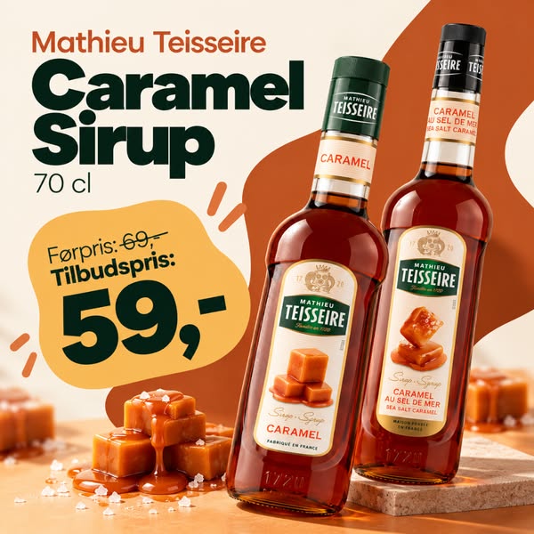 Karamel sirup, 59 kr.