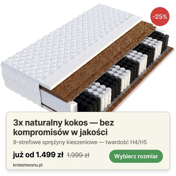 Materac dopasowany do każdego z was osobno