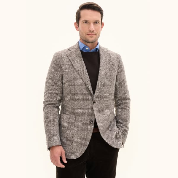 Regular Fit Rutig Kavaj