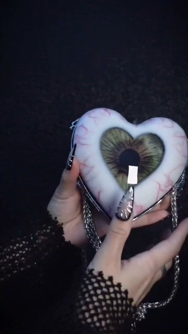 Gothic-Style Heart-Shaped Eye Crossbody Bag