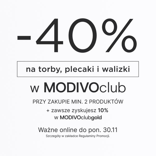 40% na torby w CCC