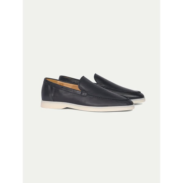 Navy Leather Yacht Loafers$355