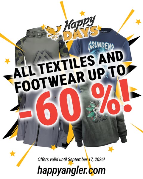 Fishing clothing and footwear up to 60% off