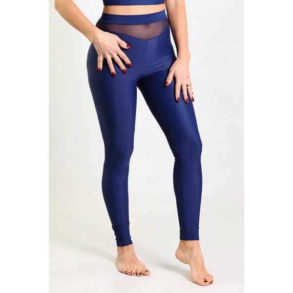 Leggings velo blu