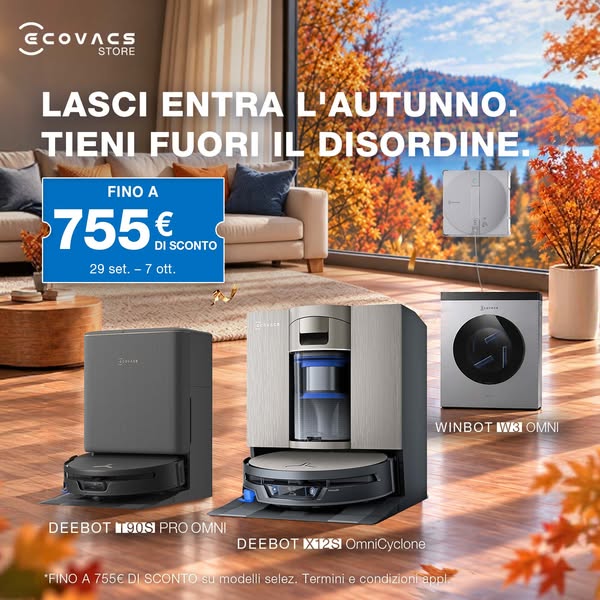 Offerte d'Autunno ECOVACS: Fino a 755€ di sconto!