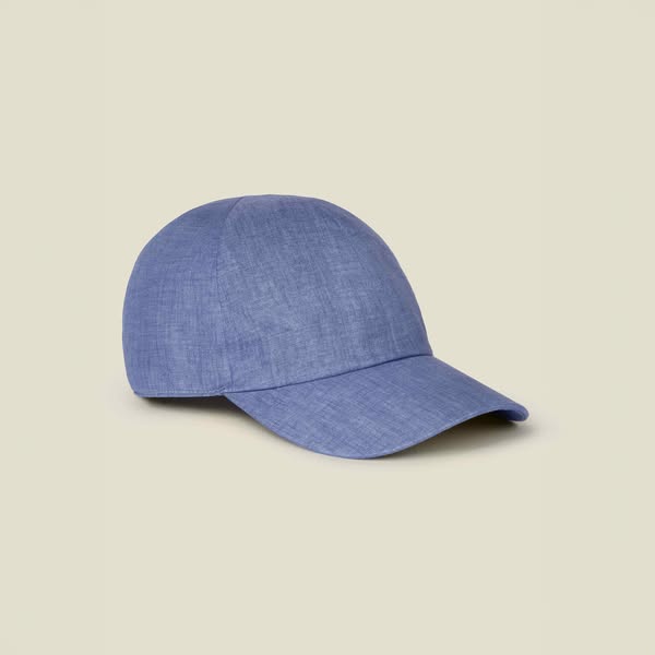 Baseball Cap - Linen - Chambray Blue