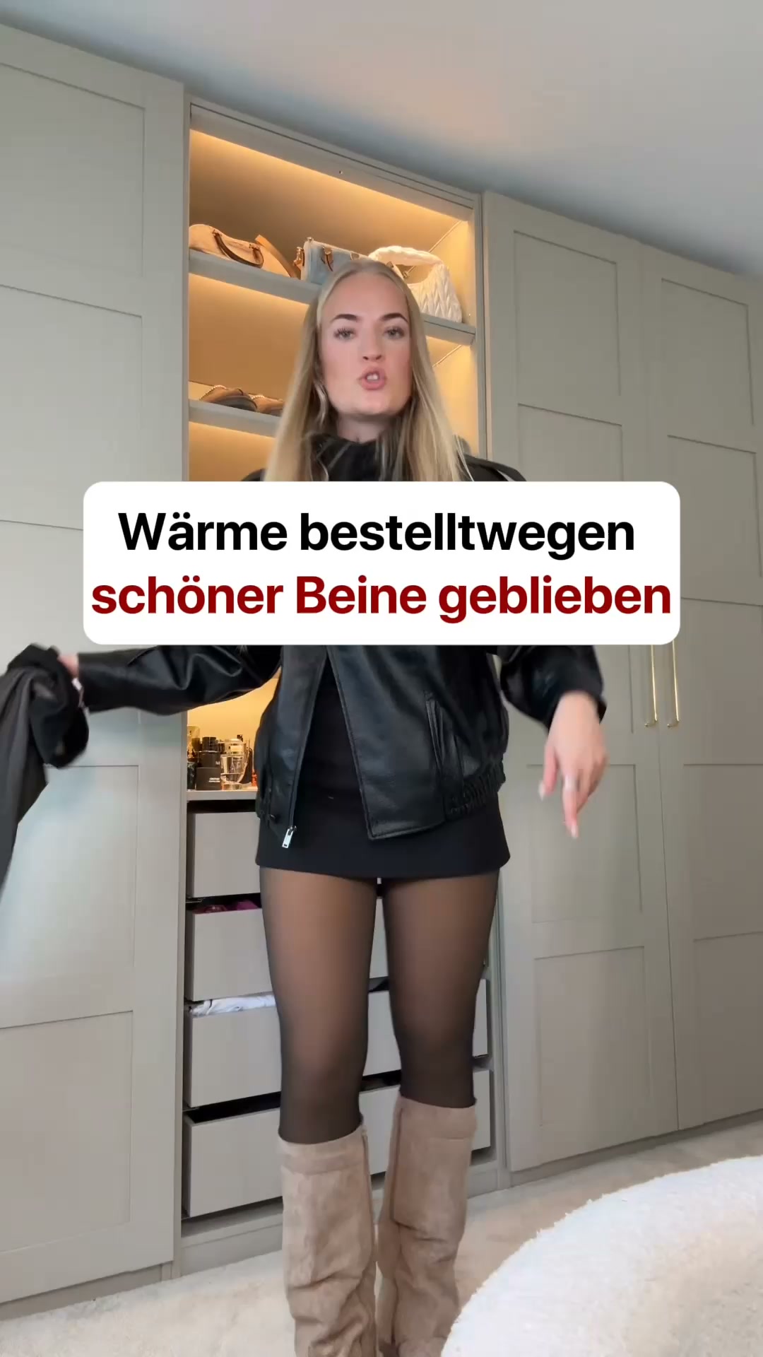 Kompressions-Strumpfhose mit Fleece-Futter