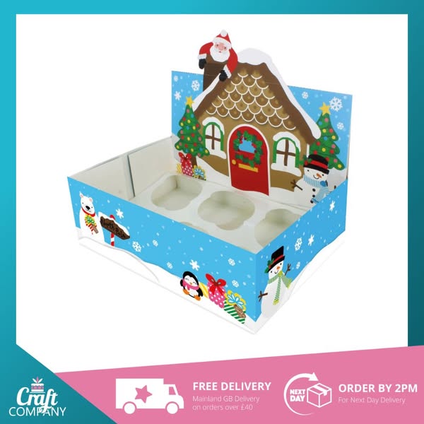 Culpitt 6/12 Hole Cupcake Display Box - Christmas, Baking and Cake Decorating | Craft Company