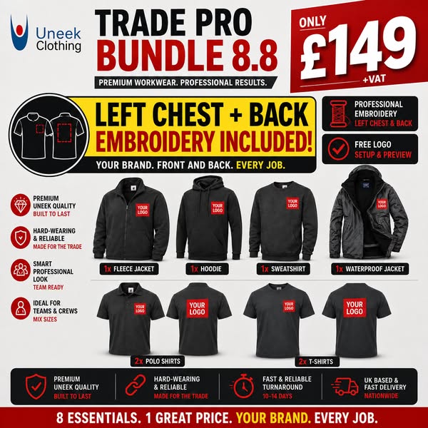 Front + Back Embroidery INCLUDED | £149
