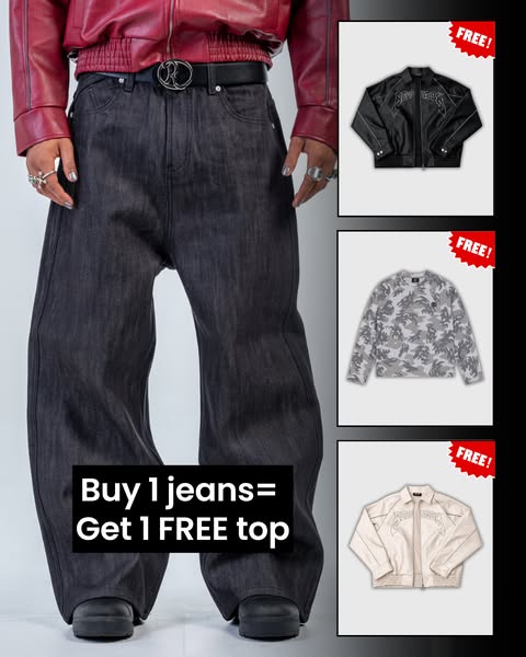 RAW DENIM JEANS [BLACK]