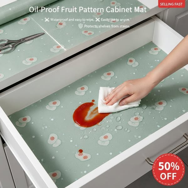 Fruit Pattern Random Oil Proof Cabinet Mat