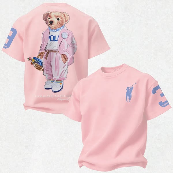 Handheld Spring Picnic Basket Polo Bear Printed Oversized Unisex T-shirt Pink-3XL$24https://www.hotarchy.com/products/handheld-spring-picnic