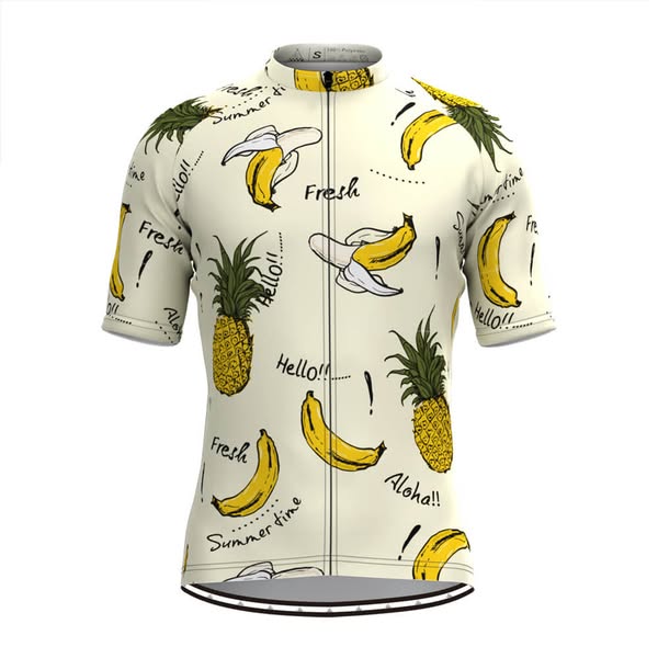 Men's Summertime Aloha Fruit Print Hawaiian Cycling Jersey