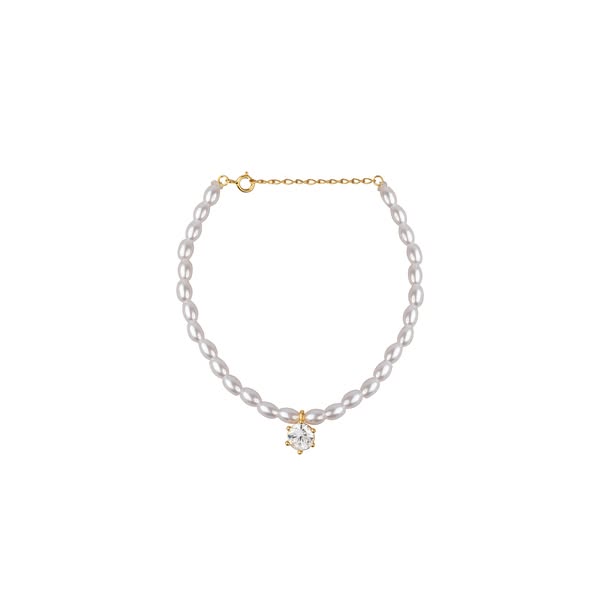 Pearl Zircon Bracelet - Gold