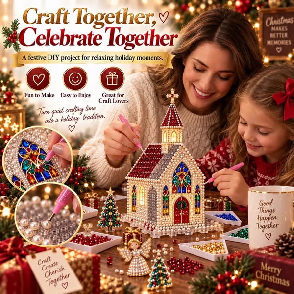 Sparkling Christmas Church DIY Gem Art Kit
