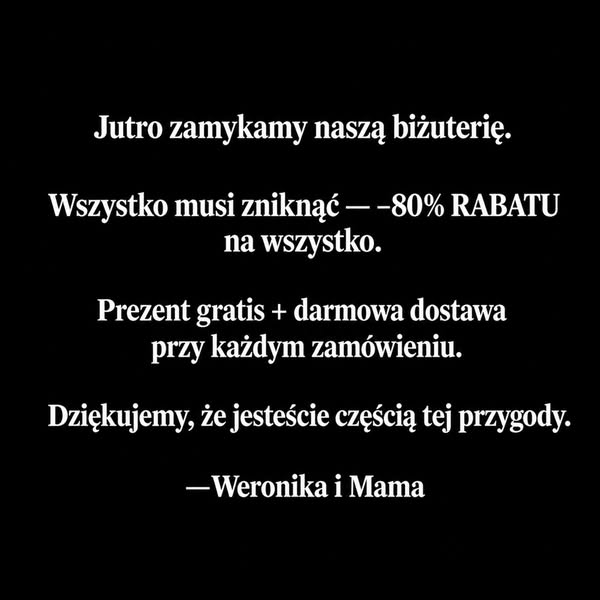 Do −80% + darmowa dostawa. Zamykamy się