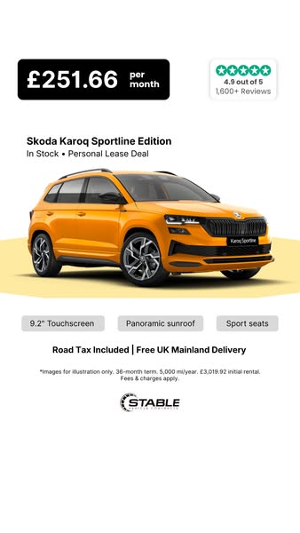 £251.66 / pm – Skoda Karoq SportLine Lease
