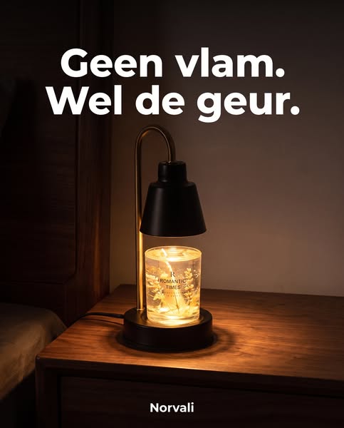 Geen vlam. Wel de geur.