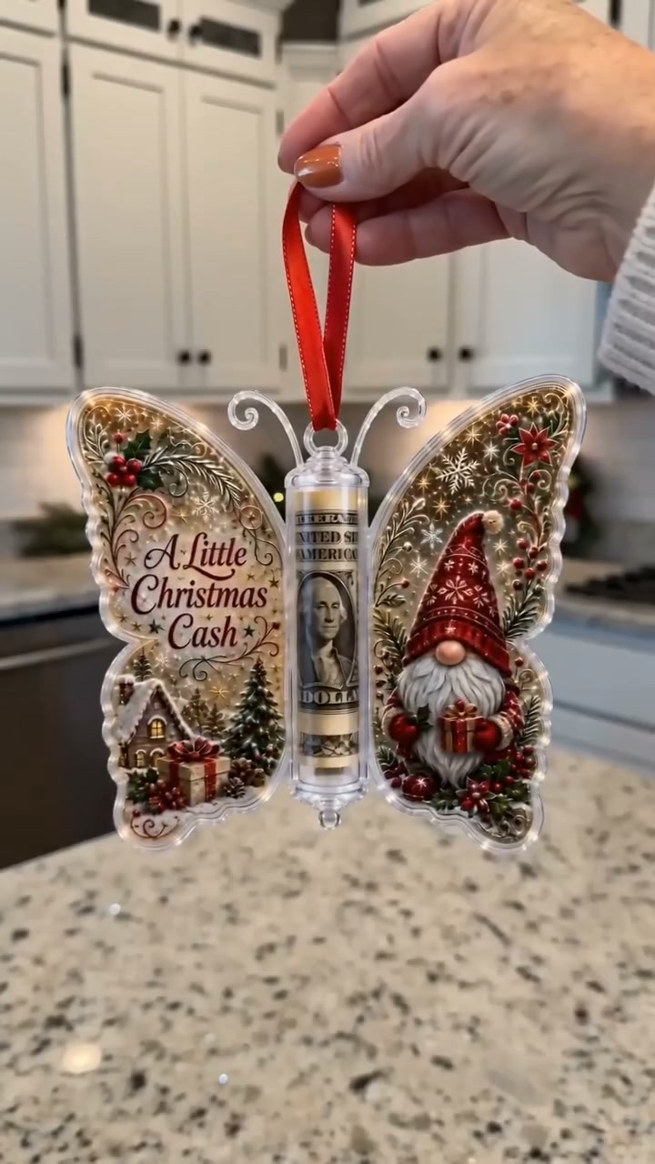 Christmas Cash Gift Butterfly Ornament