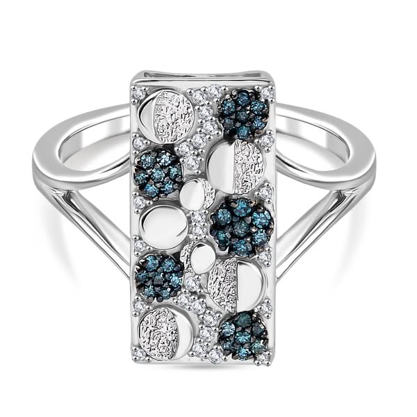 GP Italienische Garten Kollektion - Kanchanaburi Blauer Saphir, Blauer Diamant Ring 925 Silber rhodiniert ca. 0.25 ct