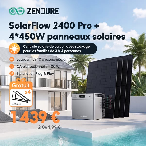 SolarFlow 2400 Pro & 4*450W Solarmodule丨Gratuit Supports