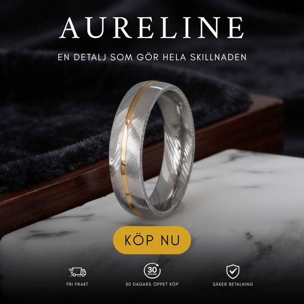 Handgjord Ring i Damaskusstål