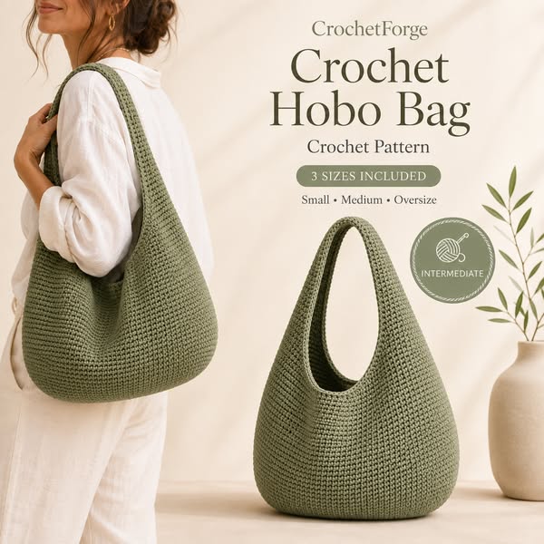 Slouchy Hobo Bag Crochet Pattern